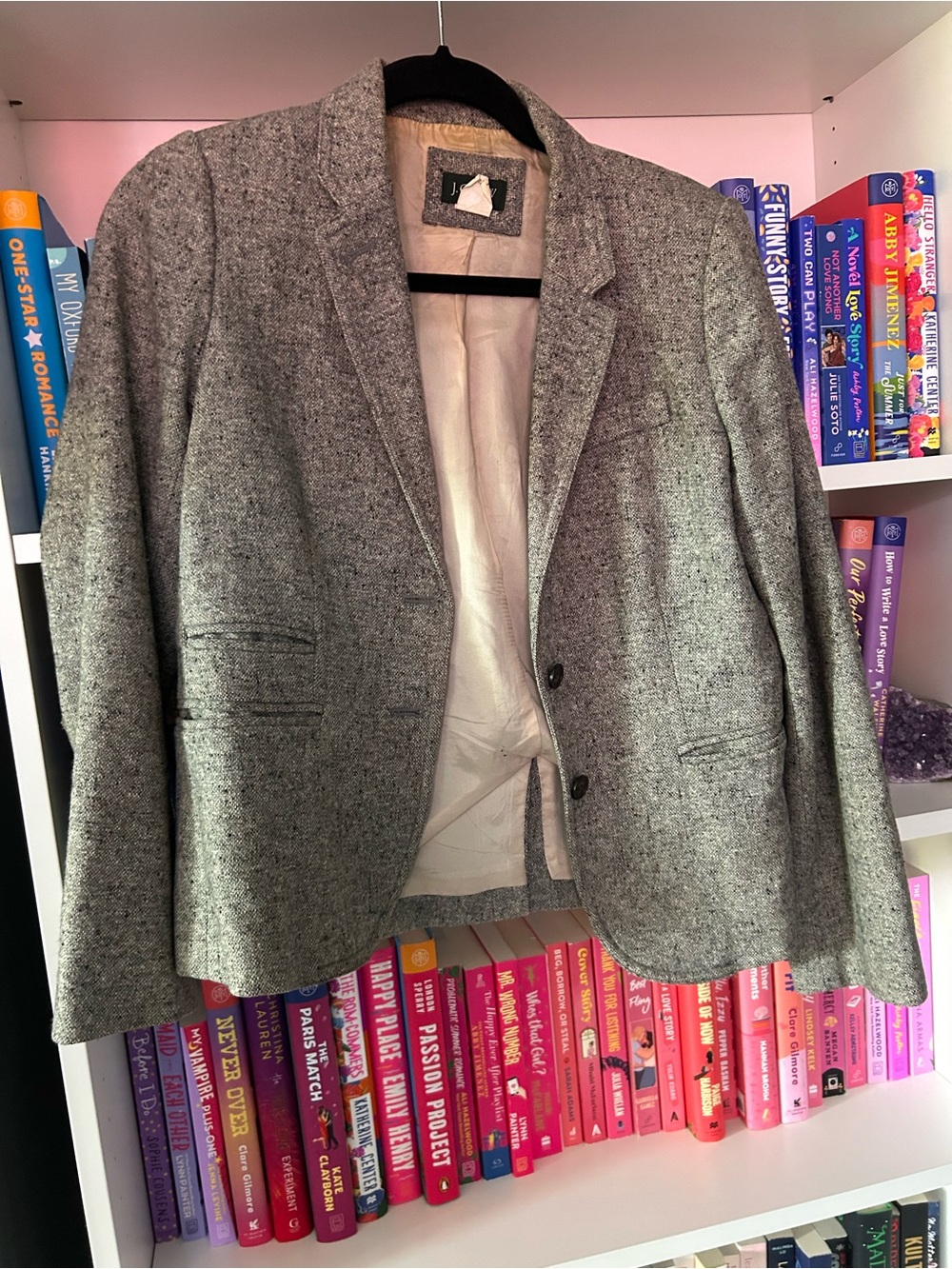 J. Crew Gray Tweed Notch-Lapel Blazer